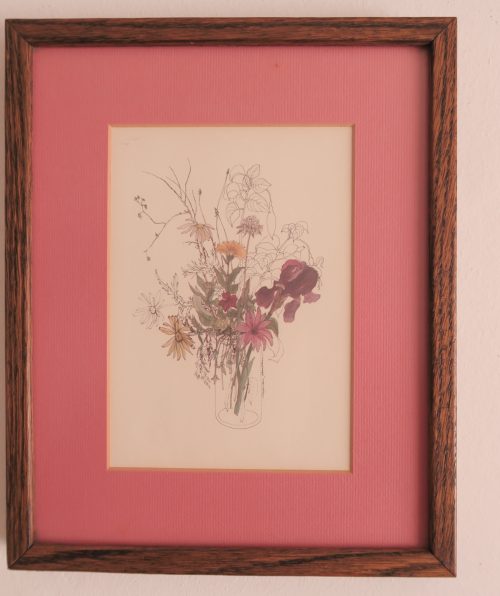 Acuarelas flores enmarcadas vidrio opaco_4